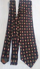 Geoffrey Beene Blue & White Diagonal Striped Silk Necktie — listing 6