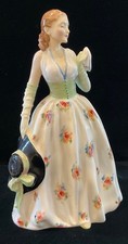 Royal Doulton 'Carolyn' HN 2974 Bone China Figurine, Seated Lady in Green Dress — listing 2