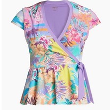 Black & White Floral Print Tankini Swim Top with Adjustable Straps — listing 6