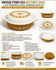 Vintage Pyrex Butterfly Gold Refrigerator Dishes and Butter Dish Group — listing 2