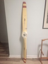 Antique Wood Airplane Propeller, Sensenich Bros. Lititz PA, 6'4" Two-Blade with Green Metal-Tipped Edges — listing 6