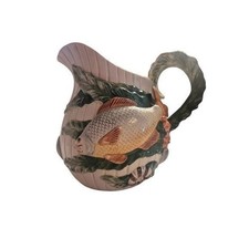 Vintage Majolica-Style Fish Soup Tureen with 6 Covered Bowls & Saucers, Fitz & Floyd Ironstone — listing 6