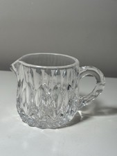Small Clear Glass Creamer / Milk Pitcher with Applied Handle and Starburst Base — listing 2