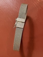 Multi-Strand Silver Mesh Chain Bracelet with Central Bar Station — listing 5