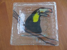 Costa Rican Hand-Painted Ceramic Oval Platter with Keel-Billed Toucans, Green Rim, listing 4