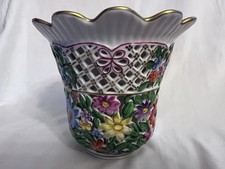 Herend Hungary Hand-Painted Porcelain Baluster Vase with Cornflower Motif and Fluted Rim — listing 6