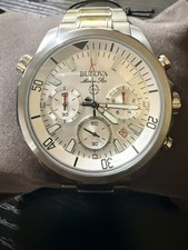 Bulova Marine Star Stainless Steel Chronograph Watch, Black Dial