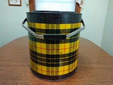 Vintage Mid-Century Insulated Ice Bucket with Wire Bail Handle, Mustard Yellow — listing 2