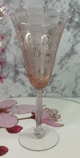 Set of Eight Tiffin Flanders Pink Etched Poppy Water Goblets — listing 2