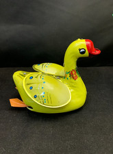 Vintage Folk Art Tin Duck Figurine with Top Hat, Monocle & Bow Tie — listing 4