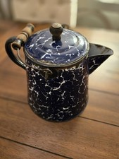 Vintage Black Speckled Graniteware Enamel Coffee Pot / Percolator — listing 3