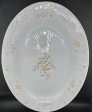 Antique Crescent China Oval Serving Platter with Floral Border — listing 5