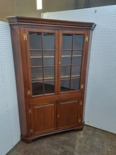 Antique Primitive Pine Two-Piece Corner Cupboard with Paneled Doors — listing 4