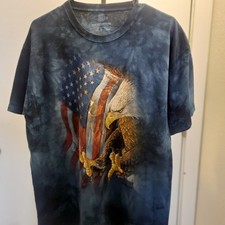 The Mountain Bald Eagle Winter Scene Tie-Dye T-Shirt, Size XXL — listing 5