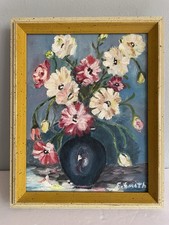 Large Framed Still Life Print of Peonies with Blue Cloisonné Vases — listing 6