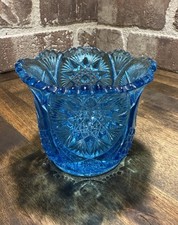 Vintage Pressed Glass Star & Fan Cut Serving Bowl, Clear, 10.5"