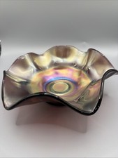 Vintage Iridescent Carnival Glass Petal/Sunflower Bowl — listing 4