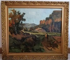 Original Impressionist Landscape Oil Painting of Mountain Stream with Trees, Signed — listing 5