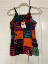 Bohemian Cotton Hobo Shoulder Bag with Floral Appliqué and Rainbow Razor-Cut Panel — listing 4