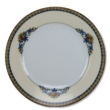 Noritake Hand-Painted Floral 6.3" Bread and Butter Plate, Blue Band with Gold Scrollwork