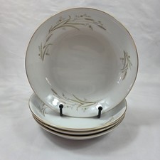 Vintage Gold Wheat Pattern Dinner Plates with Gilt Rim (Stack of Cream Ivory China) — listing 6