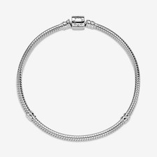 Pandora Moments Sterling Silver Snake Chain Charm Bracelet with Barrel Clasp — listing 5