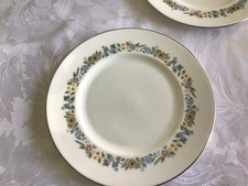 Royal Doulton Vogue Collection 'Sophistication' TC1157 Fine China Dinner & Tea Set for 6 (White with Pink Blossom & Sage Border) — listing 6