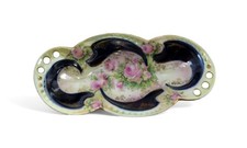 Antique German Porcelain Oval Relish/Pickle Dish with Rose and Lilac Floral Transfer — listing 4