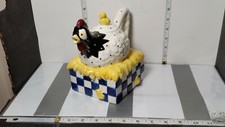 Cooks Club Figural Hen/Rooster on Nest Novelty Ceramic Teapot with Chick Finial — listing 4