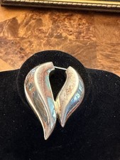 Airess Vintage Open-Heart Puffed Sterling Silver Pendant, Silver-Tone, Marked 925 — listing 2