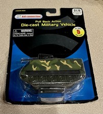 Vintage Die-Cast Military Troop Transport Truck with Rear-Mounted Cannon and Seated Soldier Figures — listing 3