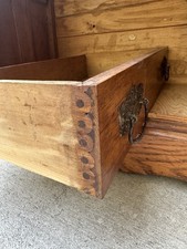 Antique Oak Washstand with Towel Bar Back and Single Drawer