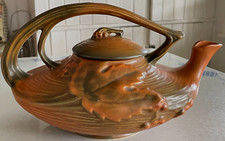 Roseville Pottery Bushberry Teapot in Blue — listing 2