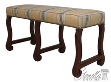 Antique Regency Style Mahogany Window Bench Settee with Carved Rosettes