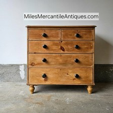 Vintage Colonial Style Solid Pine Long Dresser with Brass Batwing Hardware — listing 5