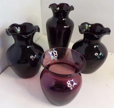 Vintage Amethyst Purple Glass Bud Vase with Flared Rim — listing 6
