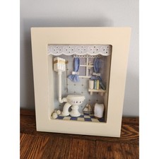 Framed 3D Diorama Shadowbox - Ornate Victorian Bathroom Scene — listing 4