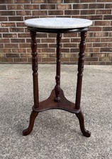 Antique Victorian Mahogany Round Pedestal Center Table with Carved Paw Feet — listing 5