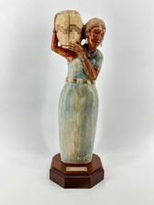 Hand-Carved Alabaster Figure of Draped Native American Woman — listing 2