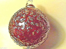 Vintage Ruby Red Bowl Wine Goblet with Clear Ball-Knop Stem — listing 4