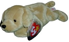 Ty Beanie Baby Curly-Coat Tan Dog Plush with Heart Tag — listing 3