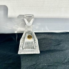 Vintage Art Deco Cut Crystal Perfume Bottle with Pyramid Stopper — listing 5