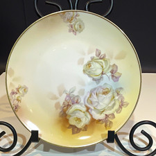 Antique Royal Rudolstadt Prussia Hand-Painted Porcelain Cake Plate with Gilt Handles - Grape & Floral Motif — listing 3
