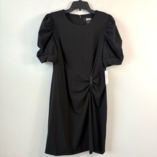 DKNY White Ruched Puff Sleeve Sheath Dress — listing 2