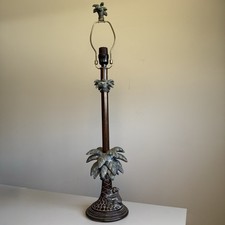 Figural Palm Tree & Monkey Candlestick Holder, Bronze-Finish Cast Metal/Resin — listing 5