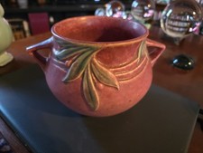 Roseville Pottery Velmoss Blue Two-Handled Vase, Shape 718-8 — listing 6