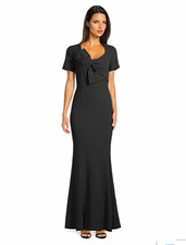 Shani Black Long-Sleeve Sheath Dress with Fur-Trimmed Cuffs — listing 3