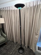 Vintage Torchiere Floor Lamp with Molded Glass Shade and Cast Metal Base — listing 5