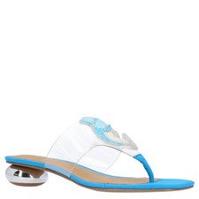 J. Renee Navy Satin Rhinestone T-Strap Kitten Heel Slingback Sandals, Size 7M — listing 2