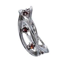 Antique Bohemian Garnet & Seed Pearl Floral Cluster Ring — listing 5